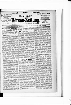Berliner Börsen-Zeitung vom 28.10.1873