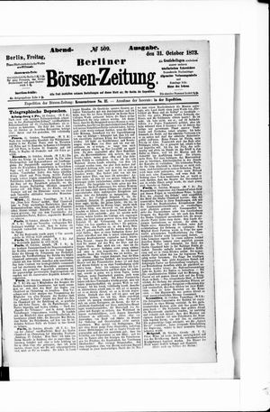 Berliner Börsen-Zeitung vom 31.10.1873