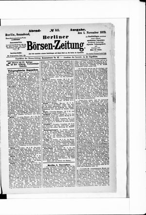 Berliner Börsen-Zeitung vom 01.11.1873