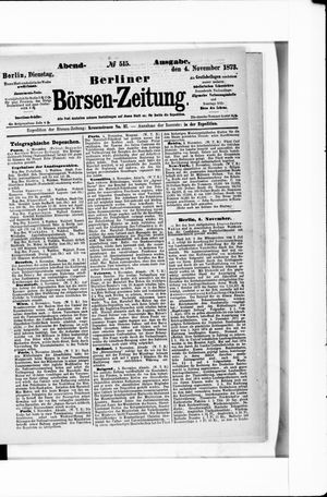 Berliner Börsen-Zeitung on Nov 4, 1873