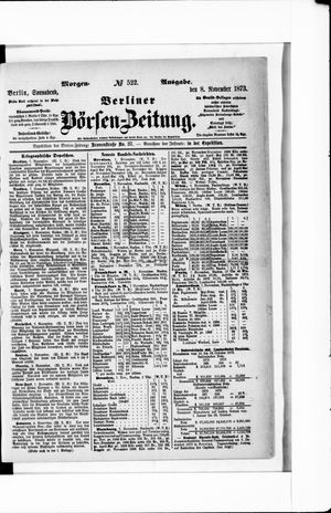 Berliner Börsen-Zeitung vom 08.11.1873