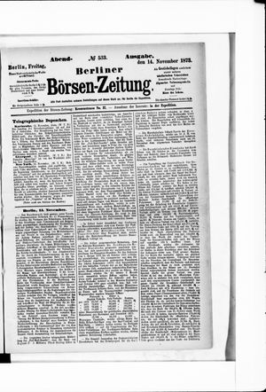 Berliner Börsen-Zeitung vom 14.11.1873