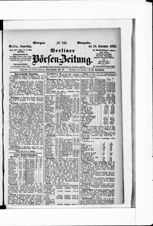 Berliner Börsen-Zeitung vom 19.11.1873