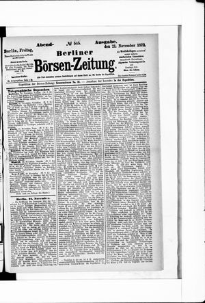 Berliner Börsen-Zeitung vom 21.11.1873