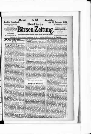 Berliner Börsen-Zeitung vom 22.11.1873