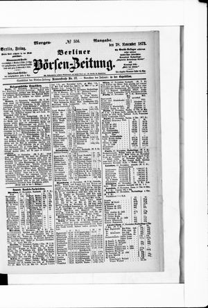 Berliner Börsen-Zeitung vom 27.11.1873