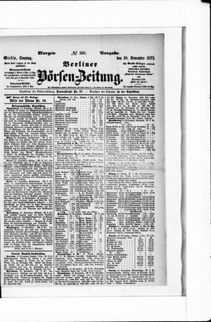 Berliner Börsen-Zeitung vom 29.11.1873