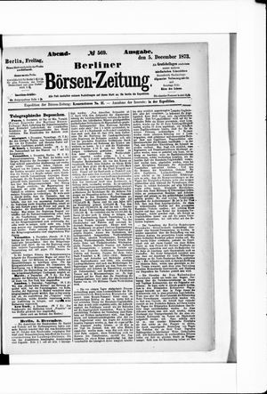 Berliner Börsen-Zeitung vom 05.12.1873