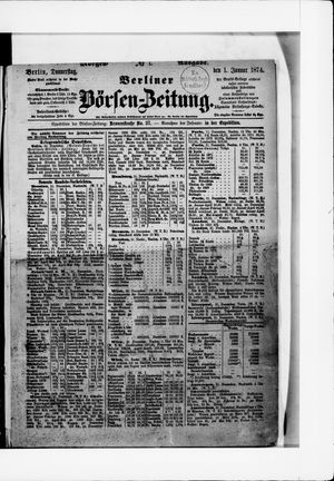 Berliner Börsen-Zeitung vom 01.01.1874