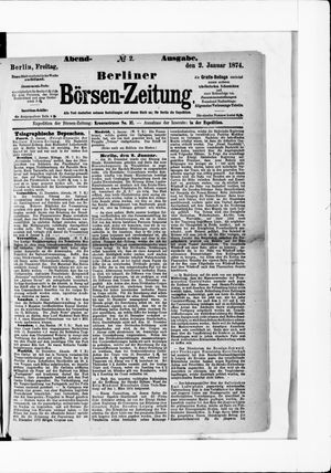 Berliner Börsen-Zeitung vom 02.01.1874