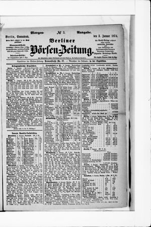 Berliner Börsen-Zeitung vom 03.01.1874