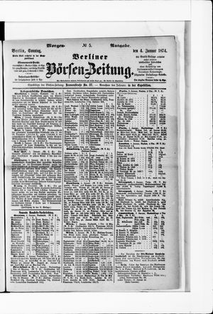 Berliner Börsen-Zeitung vom 04.01.1874