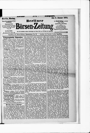 Berliner Börsen-Zeitung vom 05.01.1874