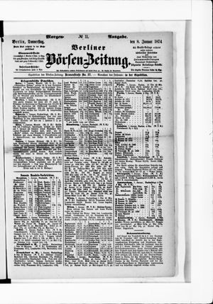 Berliner Börsen-Zeitung vom 08.01.1874