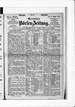 Berliner Börsen-Zeitung vom 14.01.1874