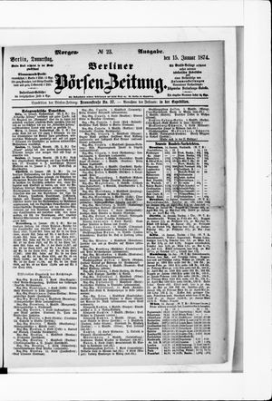 Berliner Börsen-Zeitung vom 15.01.1874