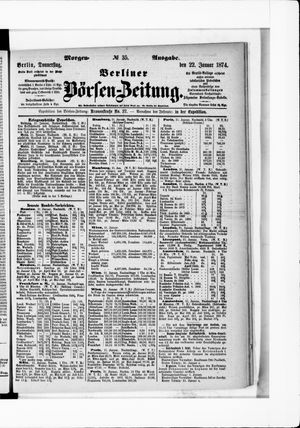Berliner Börsen-Zeitung on Jan 22, 1874