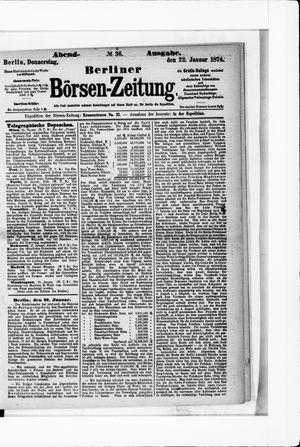 Berliner Börsen-Zeitung vom 22.01.1874