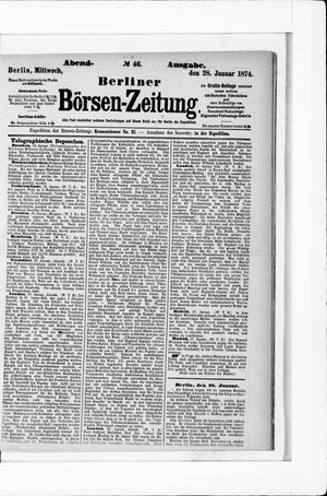Berliner Börsen-Zeitung vom 28.01.1874