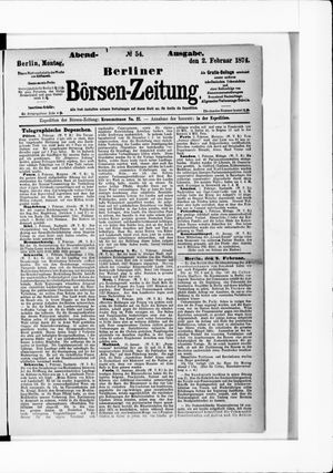 Berliner Börsen-Zeitung vom 02.02.1874