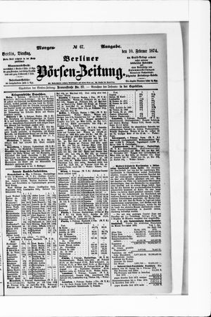 Berliner Börsen-Zeitung vom 10.02.1874