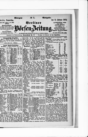 Berliner Börsen-Zeitung vom 12.02.1874