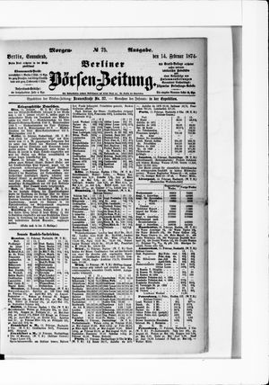 Berliner Börsen-Zeitung vom 14.02.1874