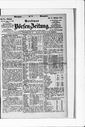 Berliner Börsen-Zeitung vom 15.02.1874