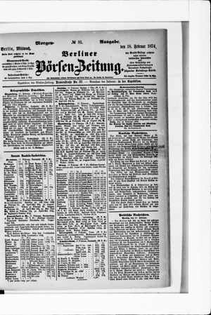 Berliner Börsen-Zeitung vom 18.02.1874