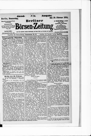 Berliner Börsen-Zeitung vom 19.02.1874