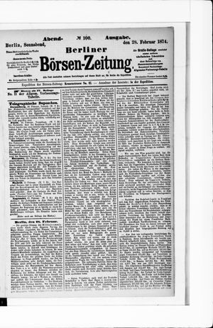 Berliner Börsen-Zeitung vom 28.02.1874