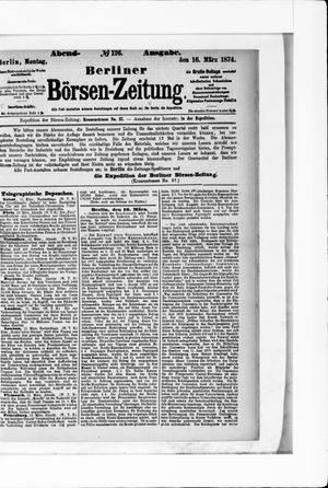Berliner Börsen-Zeitung vom 16.03.1874