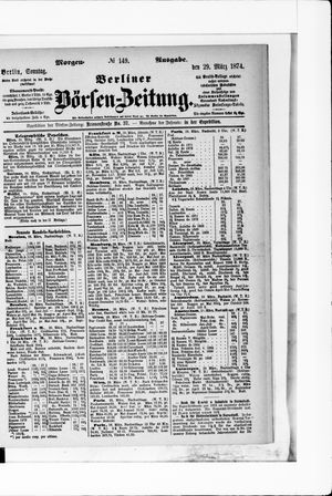 Berliner Börsen-Zeitung vom 29.03.1874