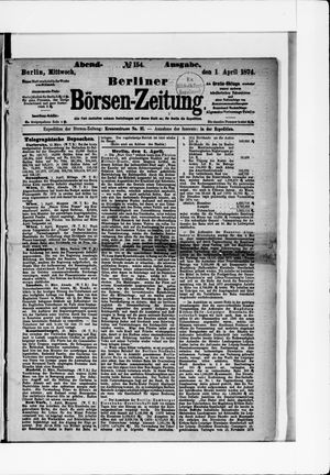 Berliner Börsen-Zeitung vom 01.04.1874