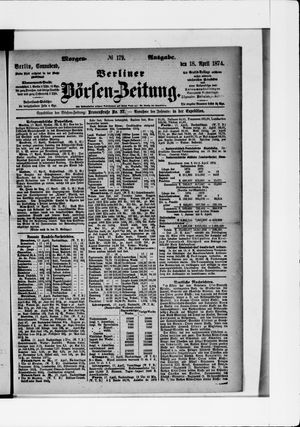 Berliner Börsen-Zeitung vom 18.04.1874