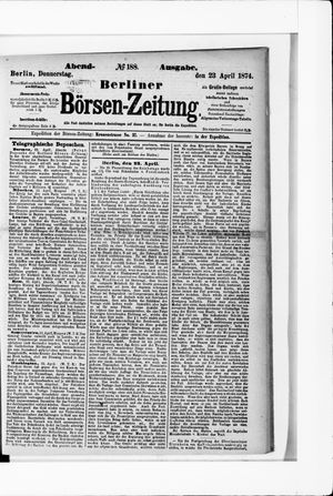 Berliner Börsen-Zeitung vom 23.04.1874
