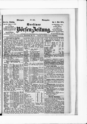 Berliner Börsen-Zeitung on May 3, 1874