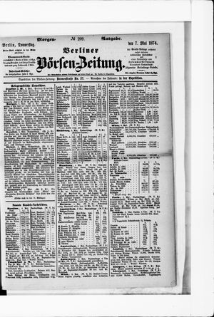 Berliner Börsen-Zeitung vom 07.05.1874