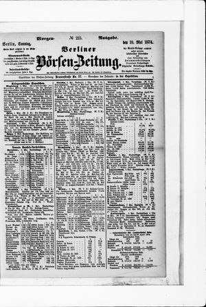 Berliner Börsen-Zeitung vom 10.05.1874
