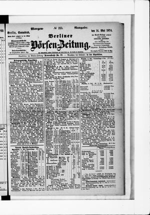 Berliner Börsen-Zeitung vom 16.05.1874