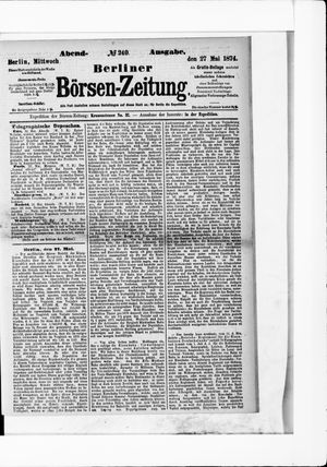 Berliner Börsen-Zeitung vom 27.05.1874