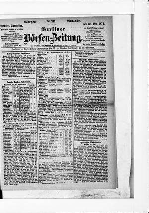 Berliner Börsen-Zeitung vom 28.05.1874