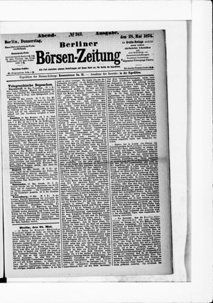 Berliner Börsen-Zeitung vom 28.05.1874