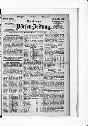 Berliner Börsen-Zeitung vom 29.05.1874