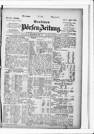 Berliner Börsen-Zeitung vom 07.06.1874