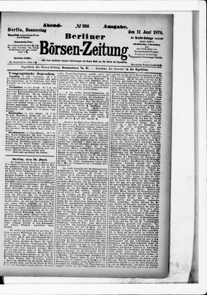 Berliner Börsen-Zeitung vom 11.06.1874