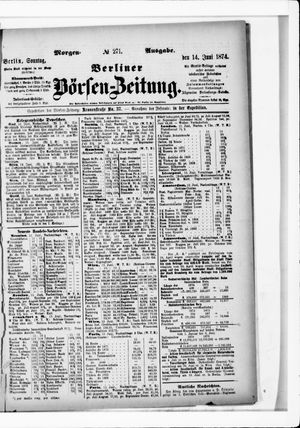 Berliner Börsen-Zeitung vom 14.06.1874