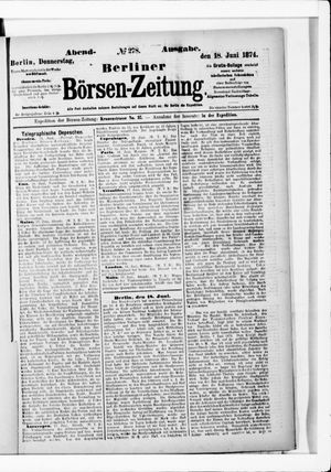Berliner Börsen-Zeitung vom 18.06.1874