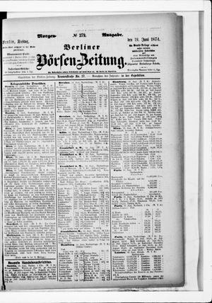 Berliner Börsen-Zeitung vom 19.06.1874