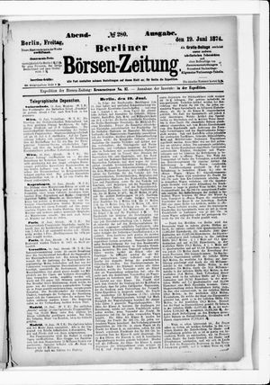 Berliner Börsen-Zeitung vom 19.06.1874